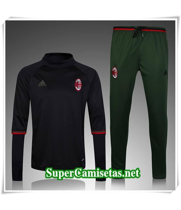 chandal de foot AC Milan Negro/Verde 2017/18