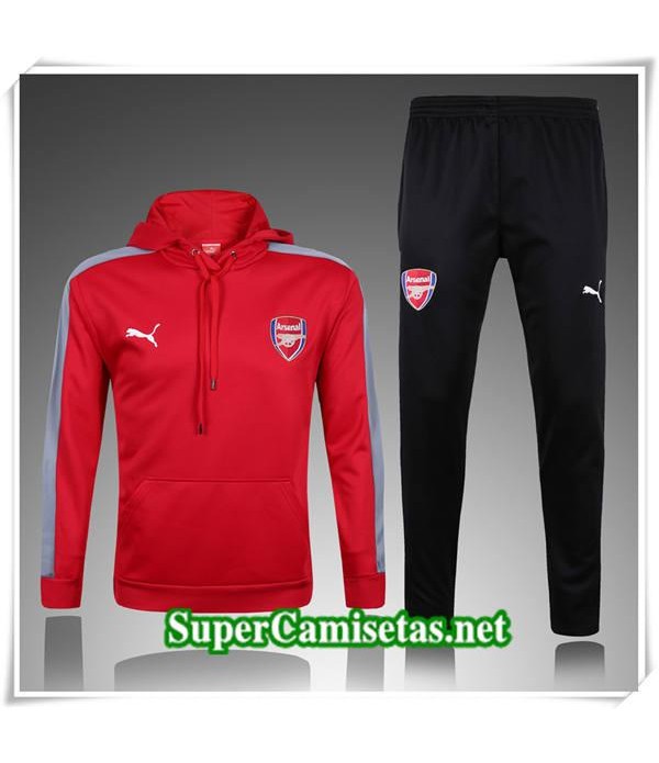 chandal Arsenal Roja/Negro a Capuche 2017/18