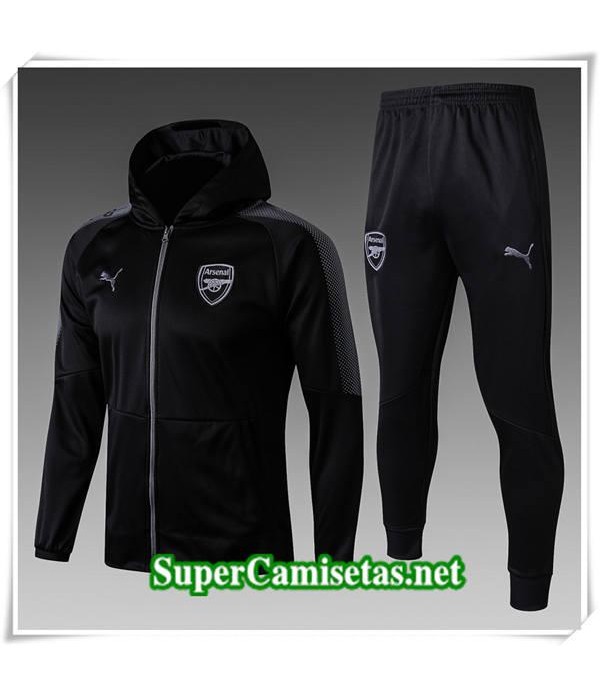 Chandal con capucha Arsenal Negro 2017/18