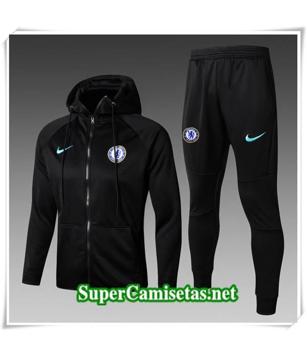 Chandal con capucha Chelsea Negro 2017/18
