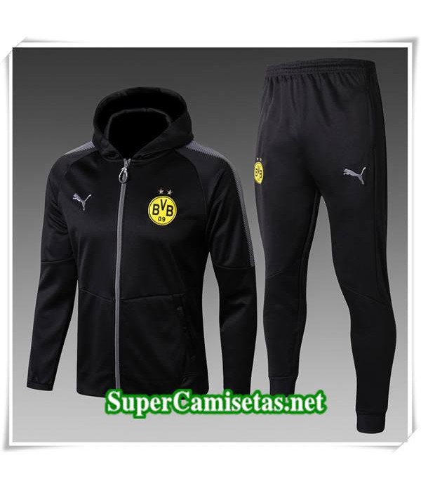 Chandal con capucha Dortmund Negro 2017/18