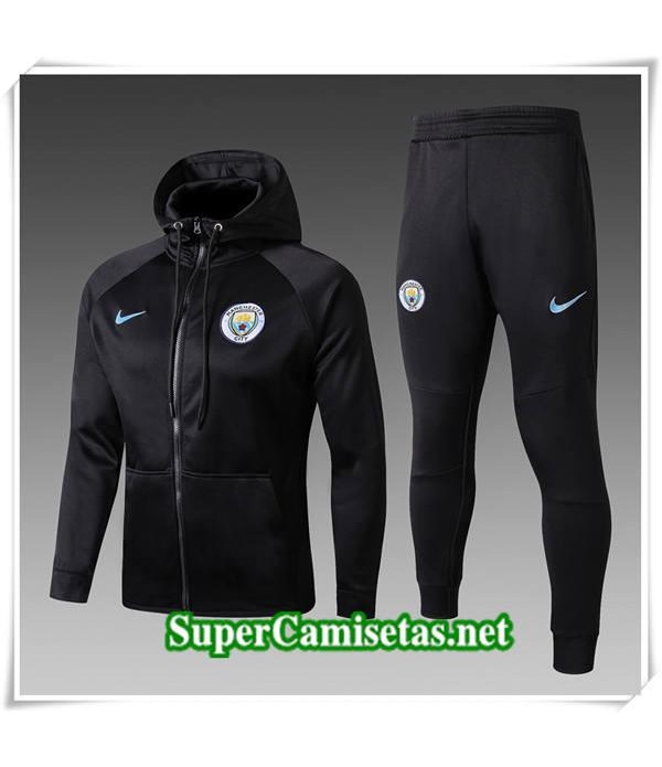 Chandal con capucha Manchester City Negro 2017/18