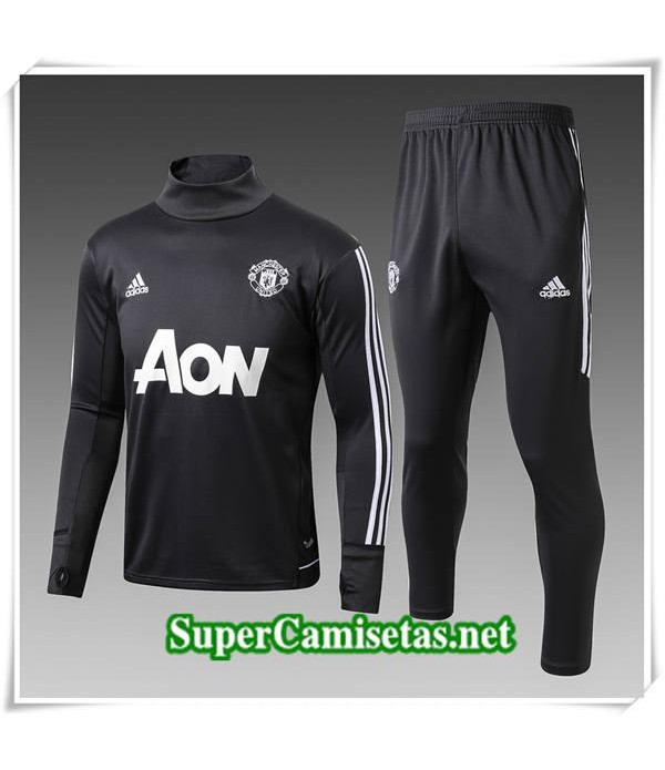 chandal Col haut Manchester United Gris Fonce 2017/18
