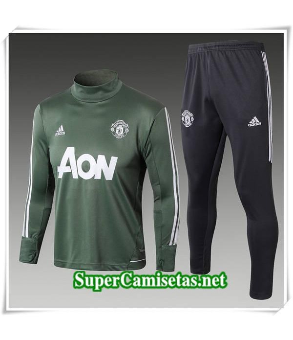chandal Col haut Manchester United Verde 2017/18