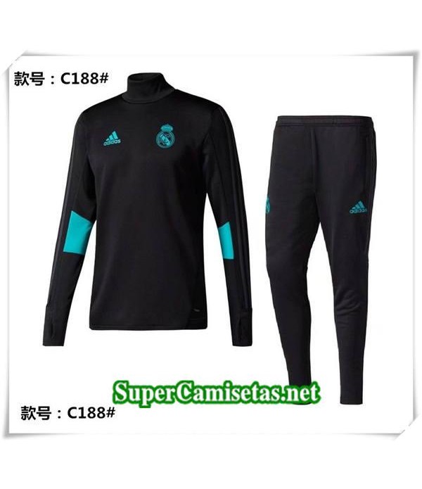 chandal Col haut Real Madrid Negroa 2017/18