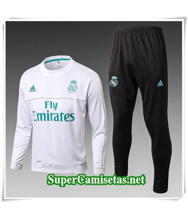 chandal Col Rond Real Madrid Blanc 2017/18