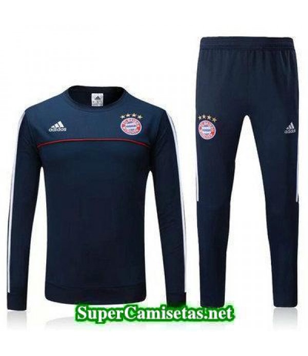 Camiseta entrenamiento Bayern Munich ML azul marino-01 2017 2018