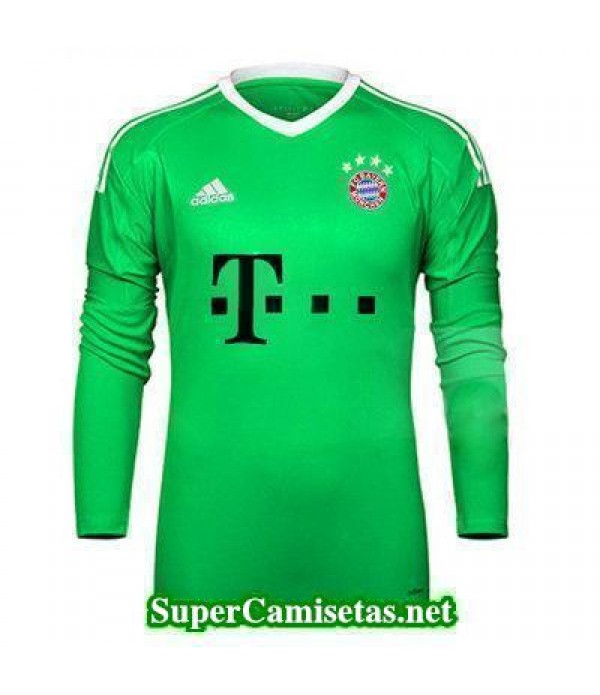 Portero Equipacion Camiseta Bayern Munich Manga Larga Verde 2017/18