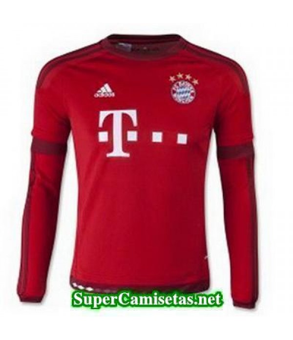 Primera Equipacion Camiseta Bayern Munich Manga Larga 2015/16