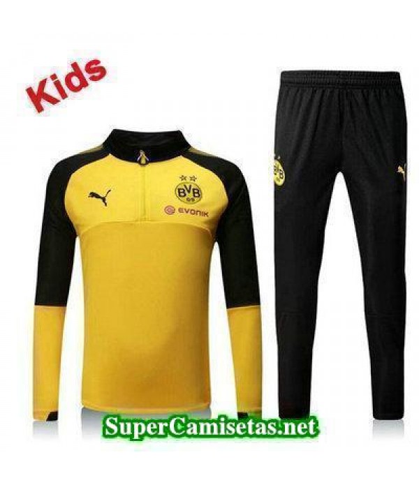 Camiseta entrenamiento Dortmund Ninos ML Amarillo-01 2017 2018