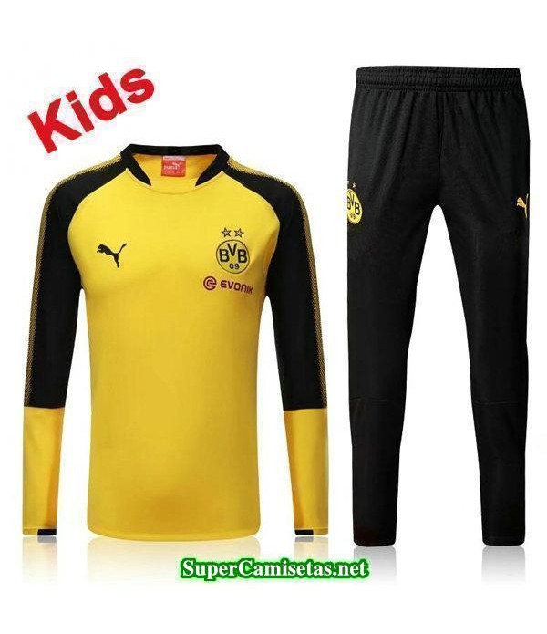 Camiseta entrenamiento Dortmund Ninos ML Amarillo 2017 2018