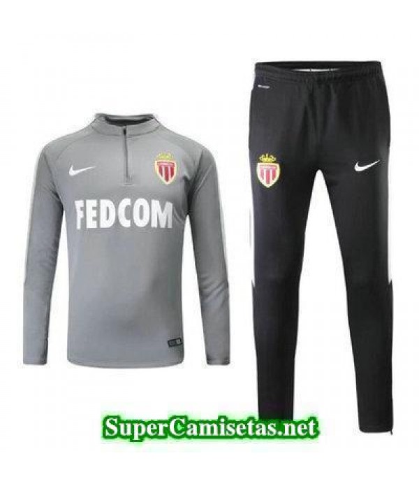 Camiseta entrenamiento AS Monaco ML gris 2017 2018