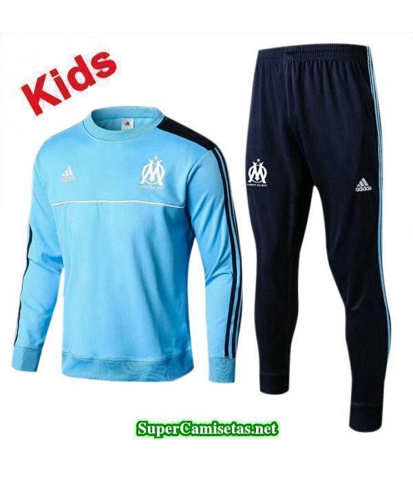 Camiseta entrenamiento Marsella Ninos ML Azul 2017 2018