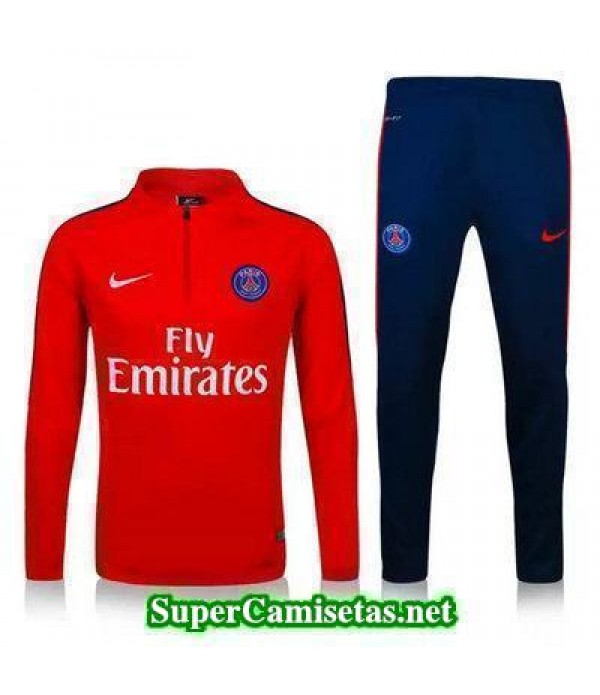 camiseta entrenamiento PSG ML rojo 2016 2017
