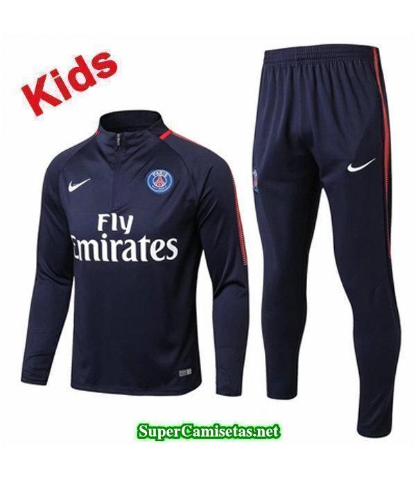 Camiseta entrenamiento PSG Ninos ML Azul oscuro 2017 2018