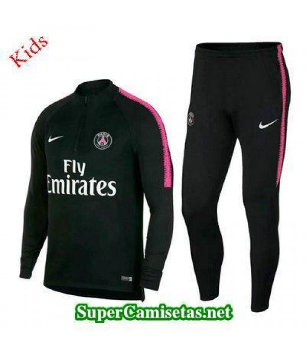 Camiseta entrenamiento PSG Ninos ML Negro-01 2018 2019