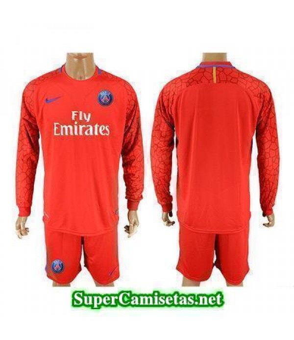 Portero Equipacion Camiseta PSG Manga Larga Rojo 2017/18