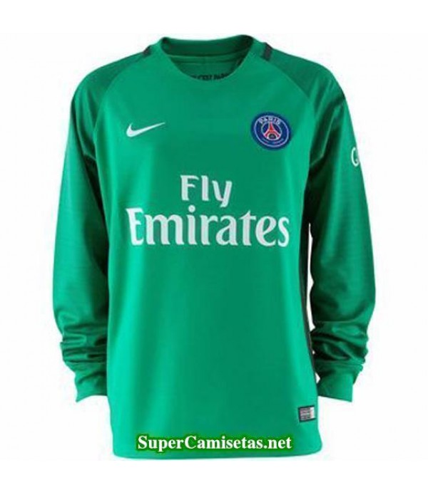 Portero Equipacion Camiseta PSG Manga Larga verde 2016/17