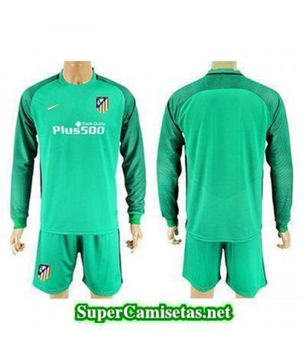 Portero Equipacion Camiseta Atletico de Madrid Manga Larga verde 2016/17