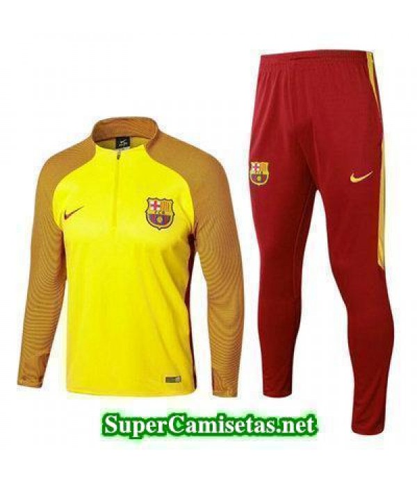 Camiseta entrenamiento Barcelona ML Amarillo-01 2017 2018