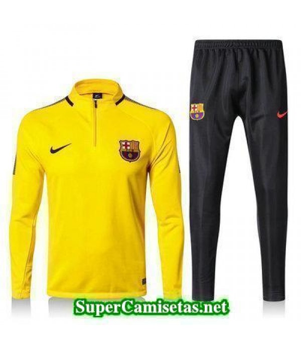 Camiseta entrenamiento Barcelona ML Amarillo-02 2017 2018