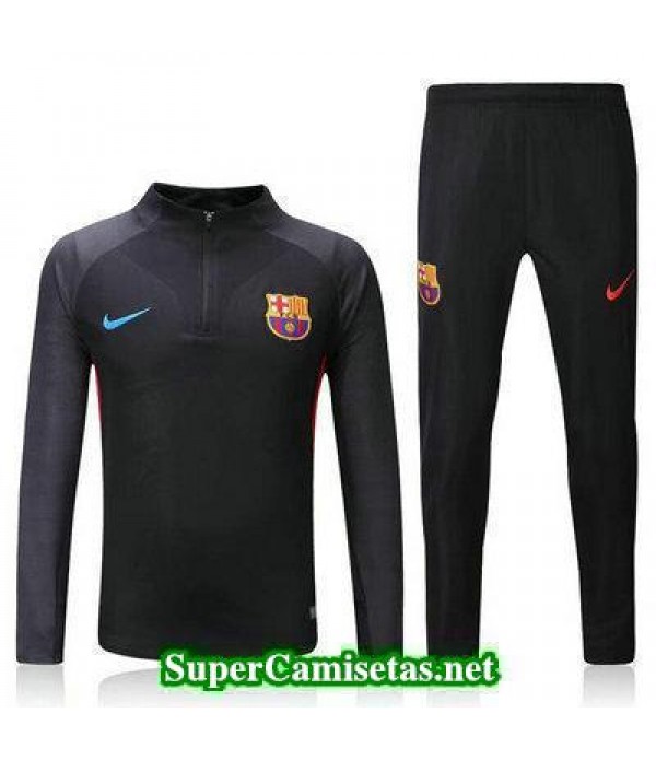 Camiseta entrenamiento Barcelona ML negro-01 2017 2018