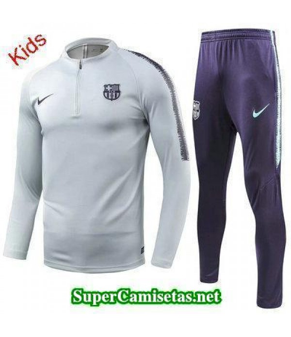 Camiseta entrenamiento Barcelona Ninos ML Blanco 2018 2019