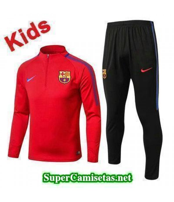 Camiseta entrenamiento Barcelona Ninos ML Rojo 2017 2018