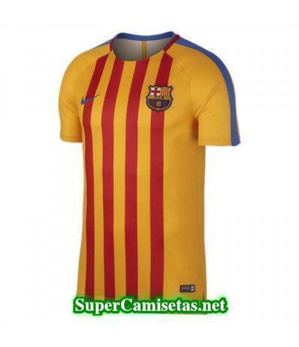 camiseta pre-partido Barcelona amarillo 2017 2018