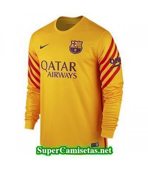 Portero Equipacion Camiseta Barcelona Manga Larga amarillo 2015/16