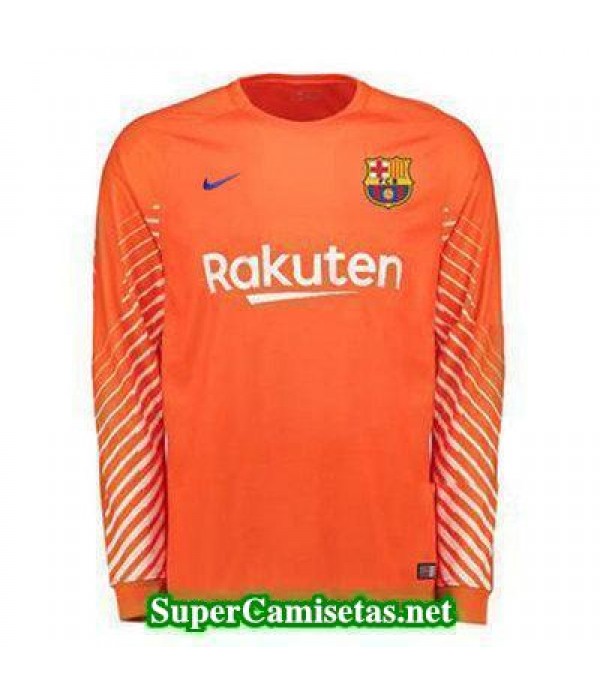 Portero Equipacion Camiseta Barcelona Manga Larga Naranja 2017/18
