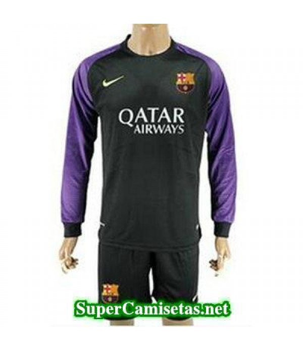 Portero Equipacion Camiseta Barcelona Manga Larga negro 2016/17