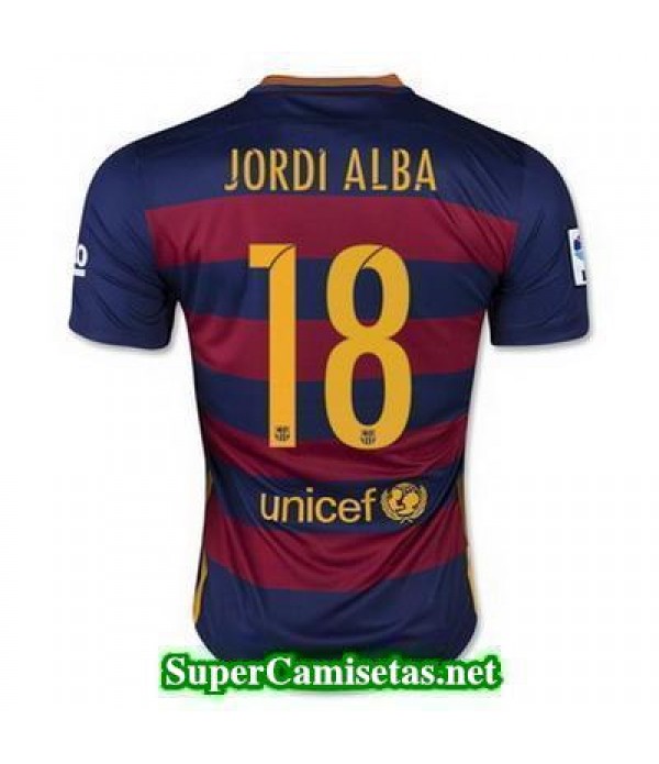 Primera Equipacion Camiseta Barcelona Jordi Alba 2015/16