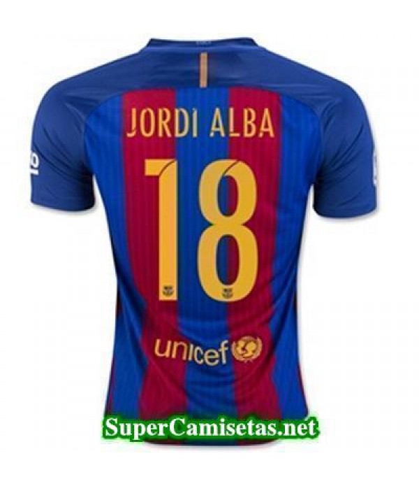 Primera Equipacion Camiseta Barcelona Jordi Alba 2016/17