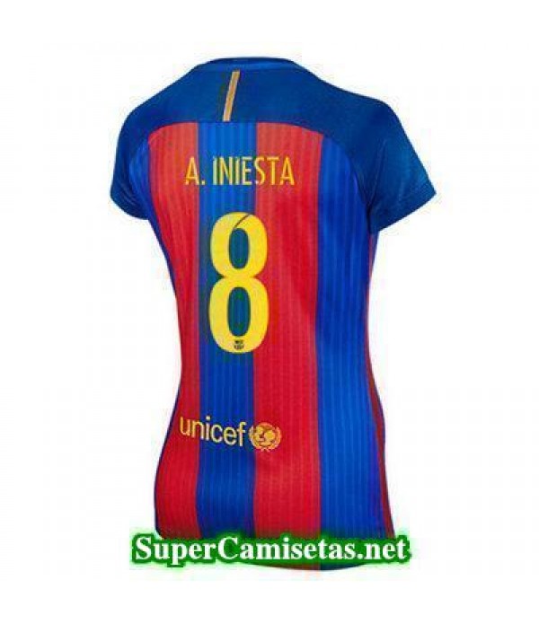 Primera Equipacion Camiseta Barcelona Mujer A Iniesta 2016/17