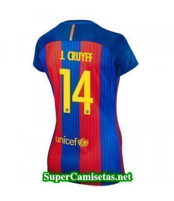 Primera Equipacion Camiseta Barcelona Mujer J Cruyff 2016/17
