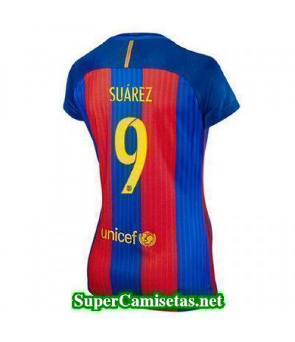 Primera Equipacion Camiseta Barcelona Mujer Suarez 2016/17