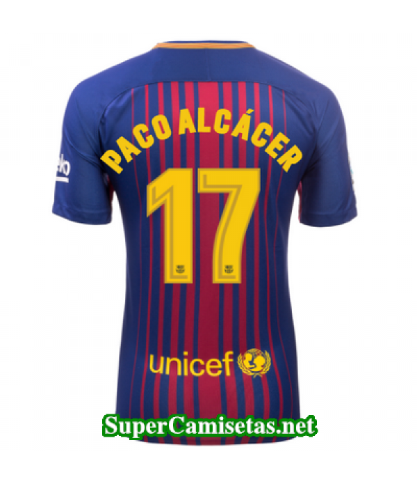 Primera Equipacion Camiseta Barcelona Paco Alcacer 2017/18