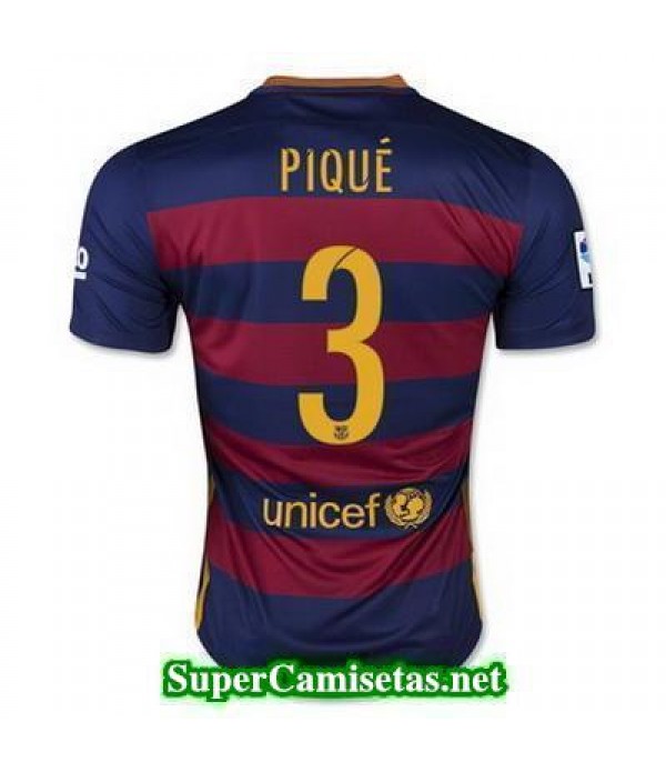 Primera Equipacion Camiseta Barcelona Pique 2015/16