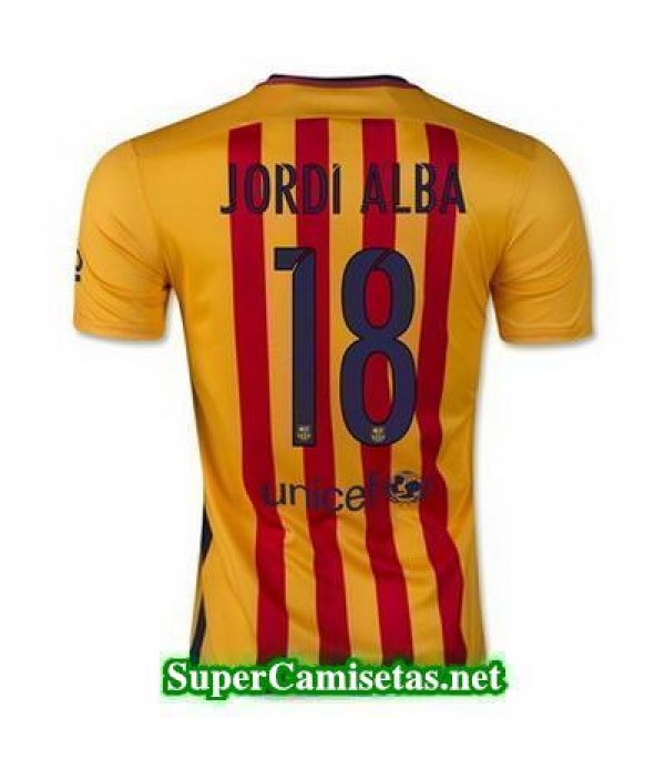 Segunda Equipacion Camiseta Barcelona Jordi Alba 2015/16