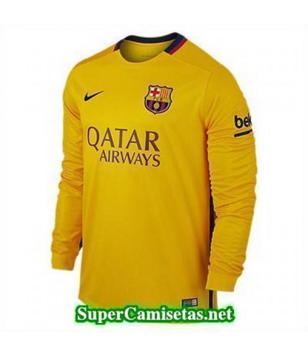 Segunda Equipacion Camiseta Barcelona Manga Larga 2015/16