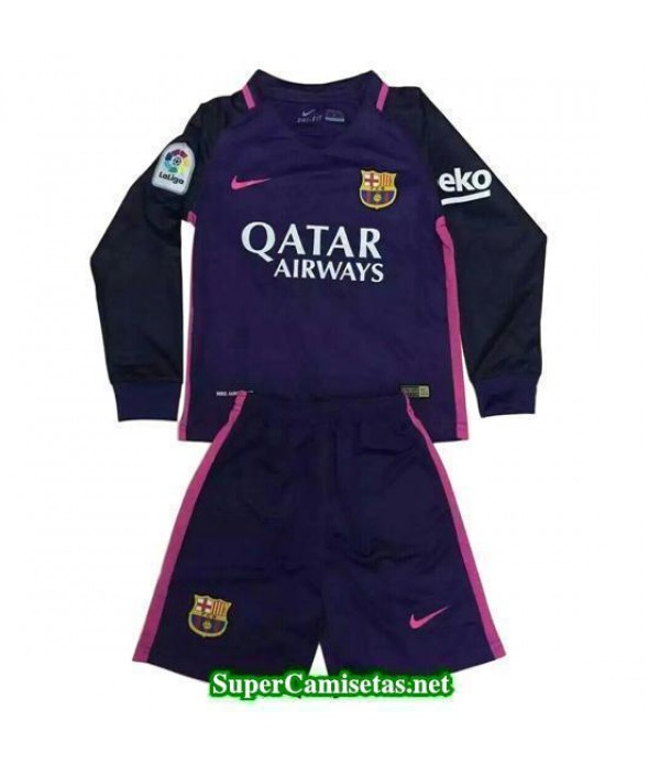 Segunda Equipacion Camiseta Barcelona ML Ninos 2016/17
