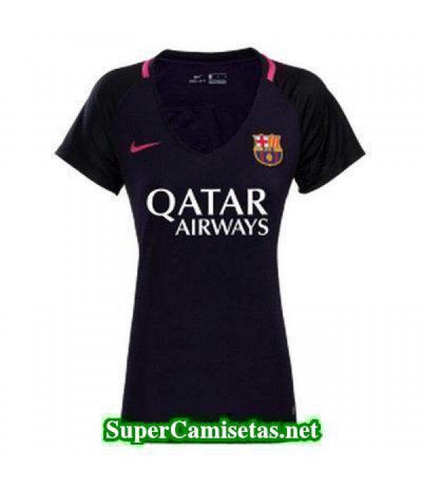 Segunda Equipacion Camiseta Barcelona Mujer 2016/17 Qatar Airway