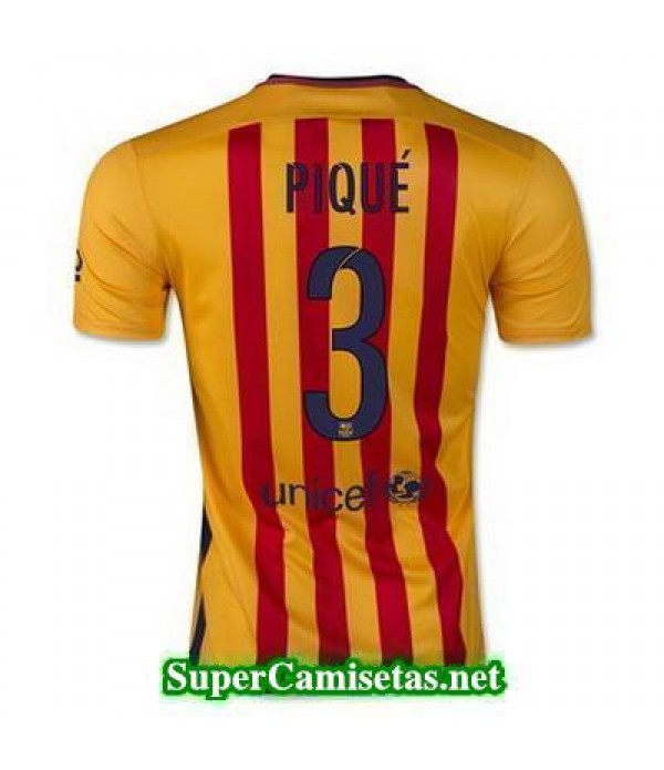 Segunda Equipacion Camiseta Barcelona Pique 2015/16