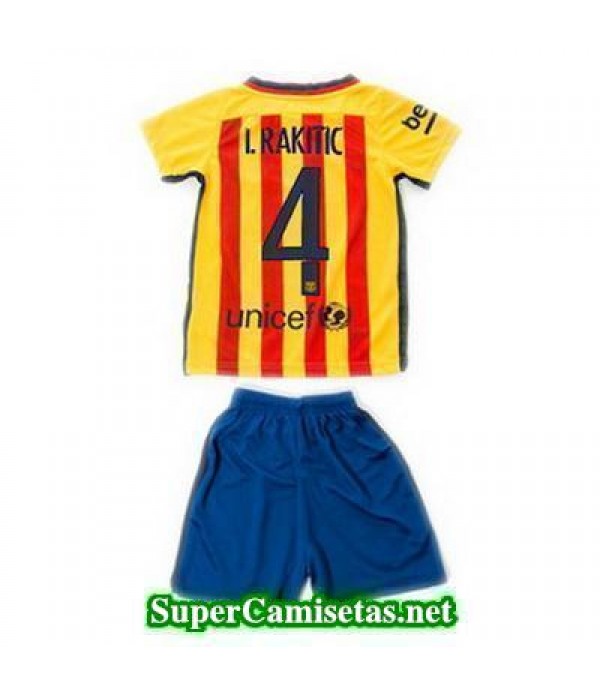 Segunda Equipacion Camiseta Barcelona Rakitic Ninos 2015/16