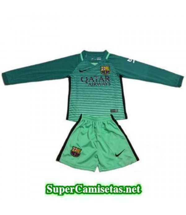 Tercera Equipacion Camiseta Barcelona ML Ninos 2016/17