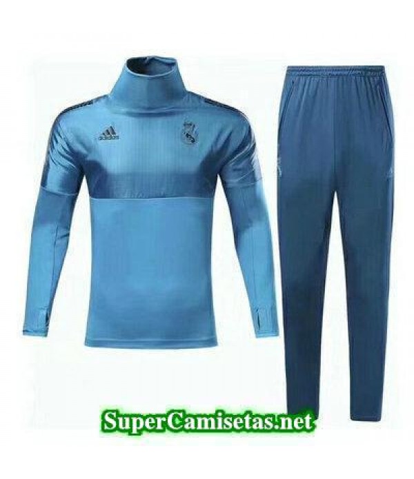 Camiseta entrenamiento Real Madrid ML Azul-01 2017 2018