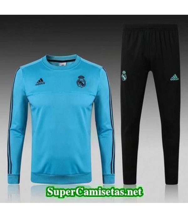 Camiseta entrenamiento Real Madrid ML Azul-02 2017 2018