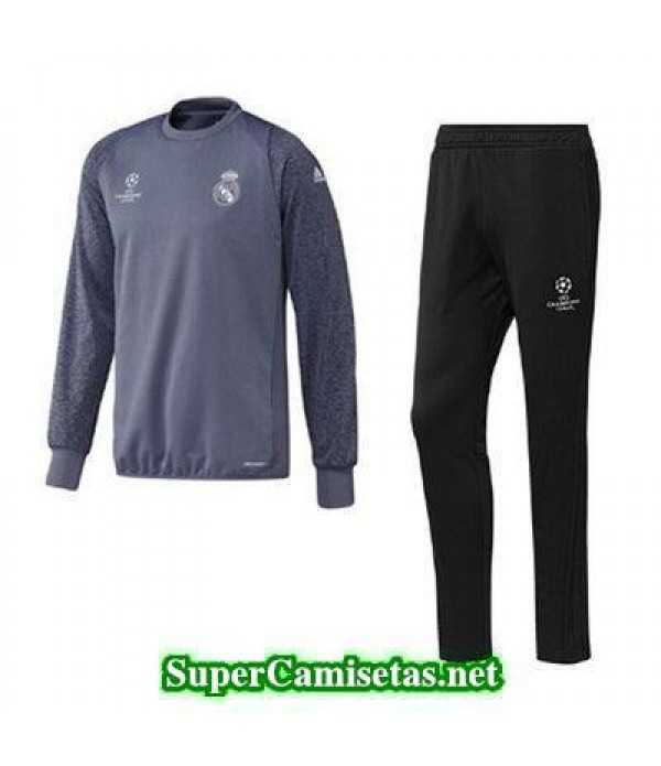 Camiseta entrenamiento Real Madrid ML azul UCL 2016 2017