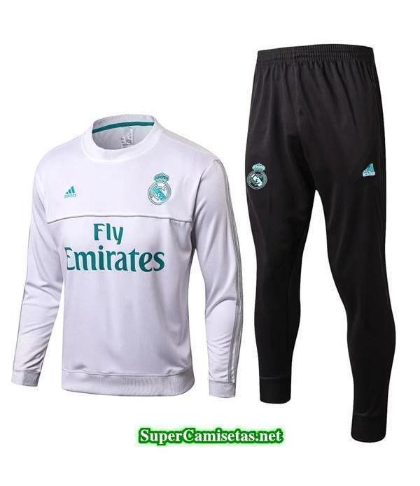 Camiseta entrenamiento Real Madrid ML Blanco-01 2017 2018
